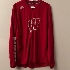Wisconsin Badgers Adidas Long Sleeve Top with Logo